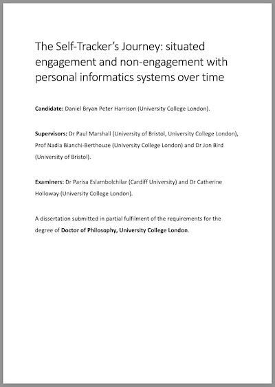 PhD Thesis: The Self-Tracker’s Journey: situated engagement and non-engagement with personal informatics systems over time